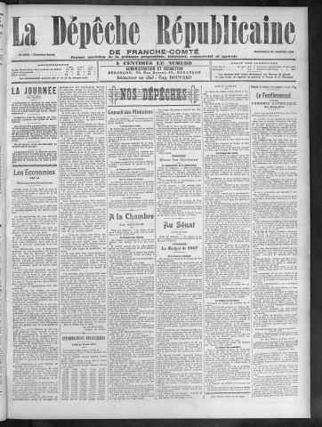 23/01/1907 - La Dépêche républicaine de Franche-Comté [Texte imprimé]