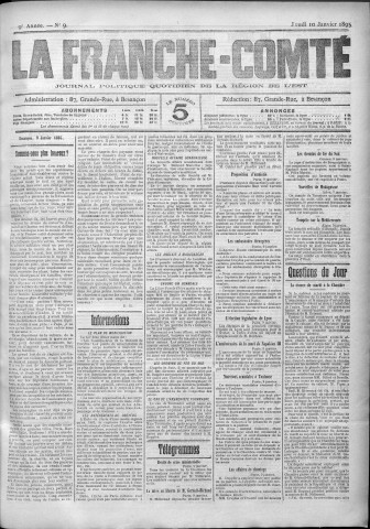 10/01/1895 - La Franche-Comté : journal politique de la région de l'Est