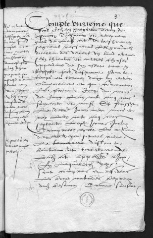 Comptes de la Ville de Besançon, recettes et dépenses, Compte de Jehan Grégoire(1er juin 1569 - 31 mai 1570)