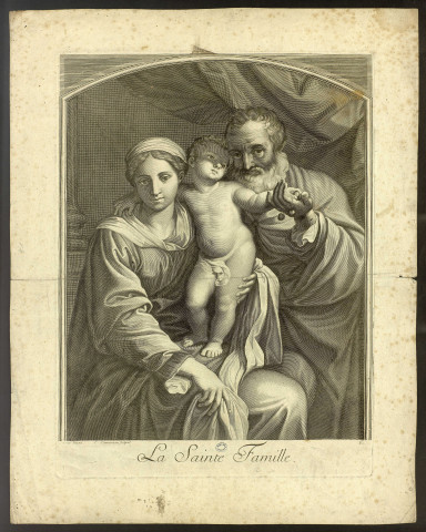 La Sainte Famille [image fixe] / Carace Pinxit. C. Simonneau sculpsit . G. , 1665/1728