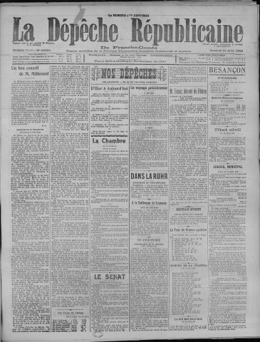 13/07/1923 - La Dépêche républicaine de Franche-Comté [Texte imprimé]