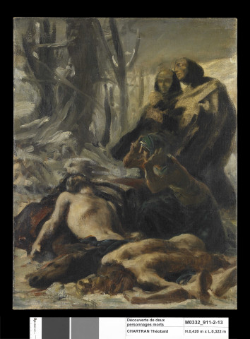 Découverte de deux personnages morts. Scène d'assassinat