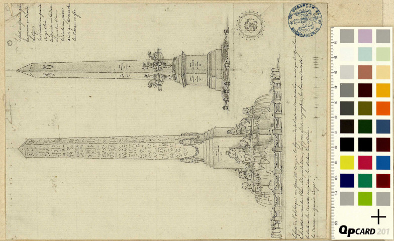 Deux obélisques. Projet de décor de théâtre / Pierre-Adrien Pâris , [S.l.] : [P.-A. Pâris], [1700-1800]