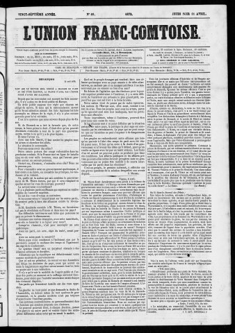 11/04/1872 - L'Union franc-comtoise [Texte imprimé]