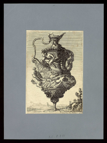 [Vase en situation, de profil à droite, orné d'une frise repésentant Vénus et Adonis] [image fixe] / F. Poilly excu. auec Priuilege , [Paris] : François de Poilly, [circa 1660]