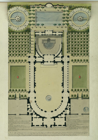 Plan de la villa du pape Jules III, dite "della Camera", à Rome / Pierre-Adrien Pâris , [S.l.] : [P.-A. Pâris], [1700-1800]