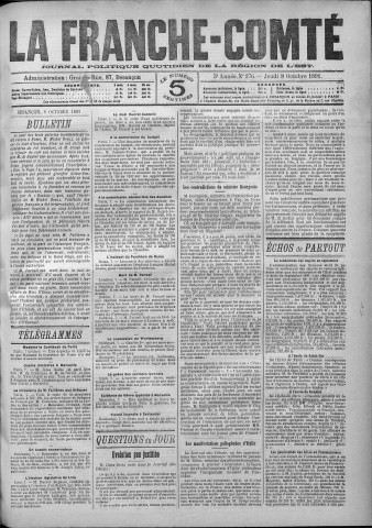 08/10/1891 - La Franche-Comté : journal politique de la région de l'Est