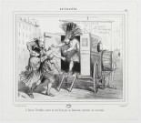 [Le fameux Proudhon enlevé de vive force] [image fixe] / Cham , Paris : chez Aubert, Pl. de la Bourse - Imp. Aubert &amp; Cie, 1849