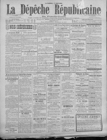 09/10/1921 - La Dépêche républicaine de Franche-Comté [Texte imprimé]