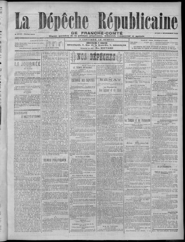 07/12/1905 - La Dépêche républicaine de Franche-Comté [Texte imprimé]