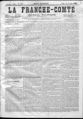 11/06/1863 - La Franche-Comté : organe politique des départements de l'Est