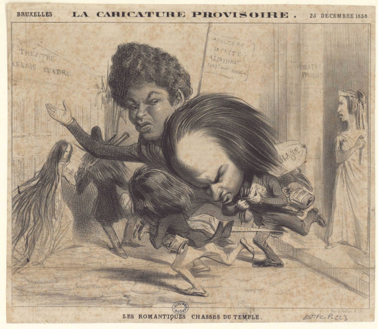 Les romantiques chassés du temple. [image fixe] / De Barray  ; Imp d'Aubert & Cie 1838
