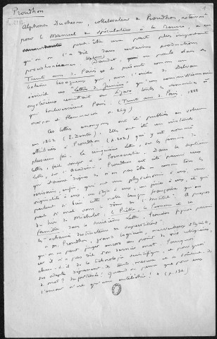 Ms 2917 - Tome V. Papiers de Michel Augé-Laribé se rapportant à l'édition des œuvres complètes de Proudhon chez Rivière