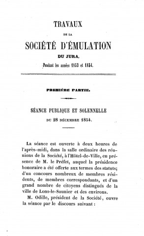 01/01/1853 - Travaux de la Société d'émulation du département du Jura [Texte imprimé]