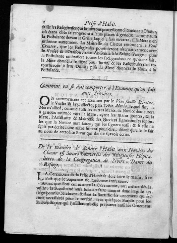 Cérémonial des Religieuses hospitalières de la congrégation de Nôtre Dame [sic] du Refuge de Besançon. [seconde à quatrième partie]