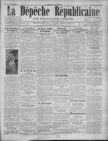 14/10/1932 - La Dépêche républicaine de Franche-Comté [Texte imprimé]