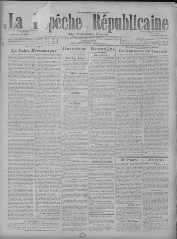 30/10/1920 - La Dépêche républicaine de Franche-Comté [Texte imprimé]