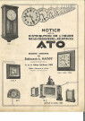 Etablissements L. Hatot (Ato) - pendules électriques : notice n°13 sur la distribution de l'heure par les régulateurs et réceptrices Ato datée d'avril 1929, 14 pages avec schémas.