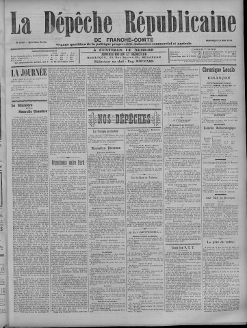 13/05/1910 - La Dépêche républicaine de Franche-Comté [Texte imprimé]