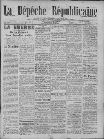 29/11/1916 - La Dépêche républicaine de Franche-Comté [Texte imprimé]