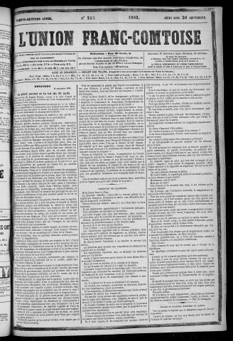 20/09/1883 - L'Union franc-comtoise [Texte imprimé]