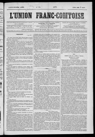 05/03/1877 - L'Union franc-comtoise [Texte imprimé]