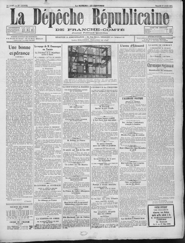 11/04/1931 - La Dépêche républicaine de Franche-Comté [Texte imprimé]