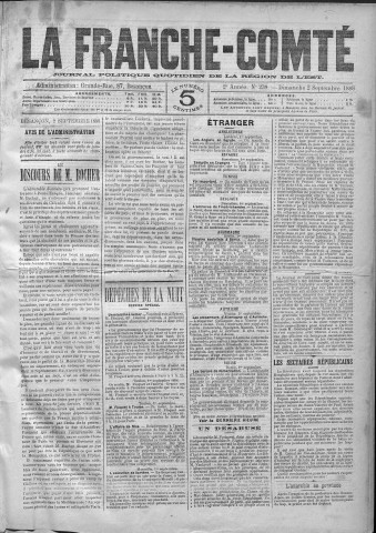 02/09/1888 - La Franche-Comté : journal politique de la région de l'Est