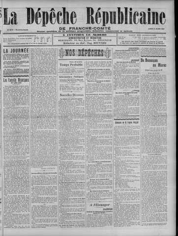 04/03/1907 - La Dépêche républicaine de Franche-Comté [Texte imprimé]