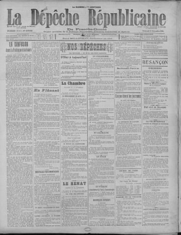 18/11/1922 - La Dépêche républicaine de Franche-Comté [Texte imprimé]