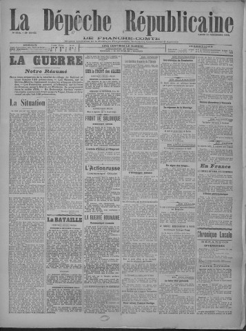 13/11/1916 - La Dépêche républicaine de Franche-Comté [Texte imprimé]