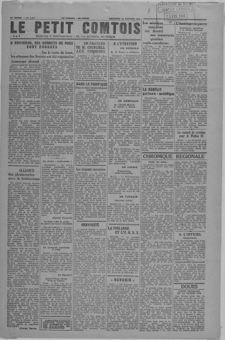 23/02/1944 - Le petit comtois [Texte imprimé] : journal républicain démocratique quotidien
