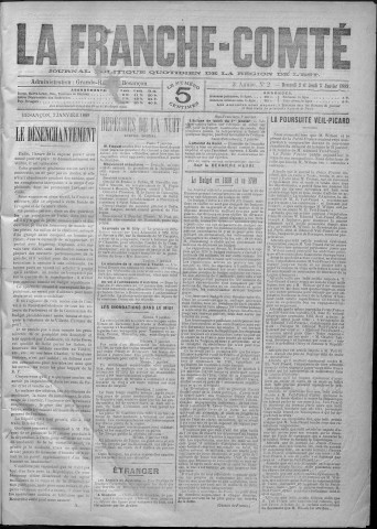 02/01/1889 - La Franche-Comté : journal politique de la région de l'Est