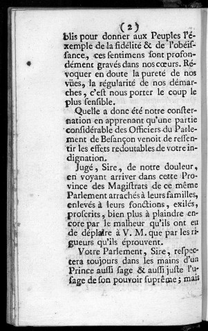 Très humbles et très respectueuses remontrances que présen tent au roi...les gens tenans sa Cour de Parlement à Aix (au sujet de ce qui s'est passé au Parlement séant à Besançon). [1er juin 1759]