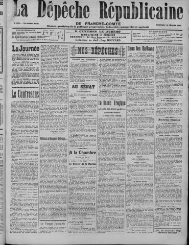 12/02/1913 - La Dépêche républicaine de Franche-Comté [Texte imprimé]