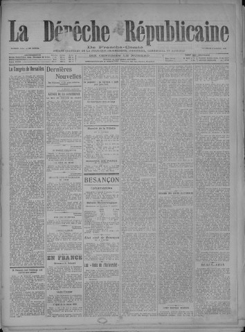 09/01/1920 - La Dépêche républicaine de Franche-Comté [Texte imprimé]