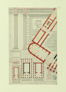 Plan général destiné à montrer la grande proximité des temples de Saint-Nicolas-in-Carcere et du théâtre de Marcellus, lorsque ces temples furent retrouvés en 1807 / Pierre-Adrien Pâris , [S.l.] : [P.-A. Pâris], [1700 -1800]
