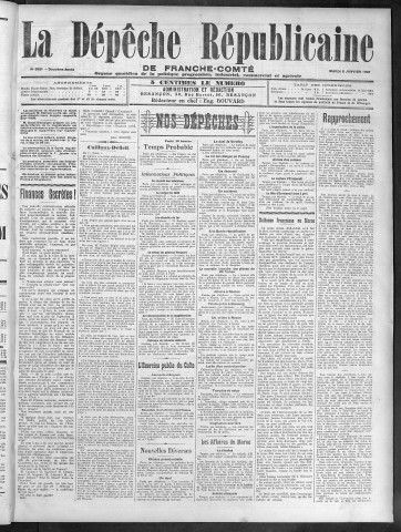 08/01/1907 - La Dépêche républicaine de Franche-Comté [Texte imprimé]