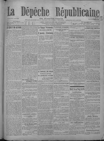 10/12/1918 - La Dépêche républicaine de Franche-Comté [Texte imprimé]