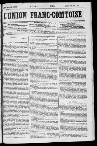 26/06/1883 - L'Union franc-comtoise [Texte imprimé]