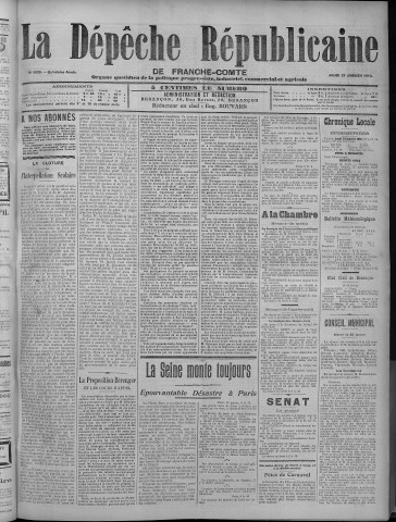 27/01/1910 - La Dépêche républicaine de Franche-Comté [Texte imprimé]