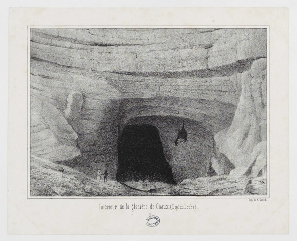 Intérieur de la glacière de Chaux (Dépt du Doubs) [estampe] , [S.l.] : Impr. de A. Girod, [1791 ?]