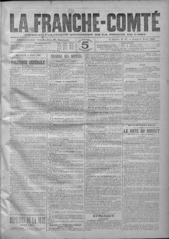 08/03/1888 - La Franche-Comté : journal politique de la région de l'Est