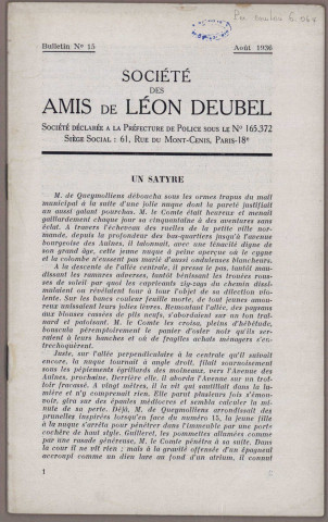 08/1936 - Bulletin / Société des amis de Léon Deubel