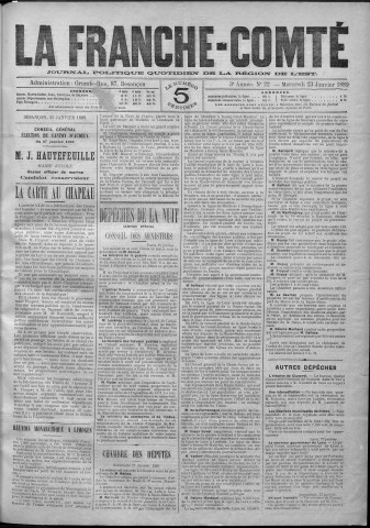 23/01/1889 - La Franche-Comté : journal politique de la région de l'Est