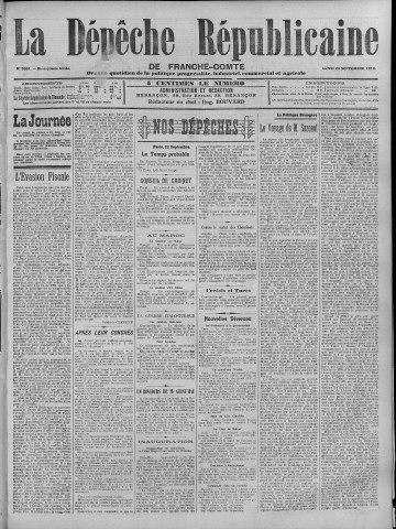 23/09/1912 - La Dépêche républicaine de Franche-Comté [Texte imprimé]