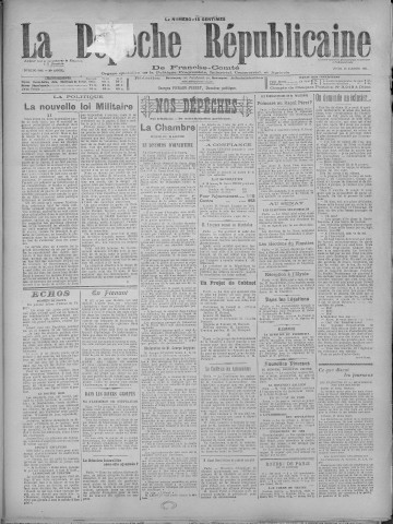 13/01/1921 - La Dépêche républicaine de Franche-Comté [Texte imprimé]