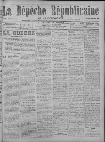 19/11/1914 - La Dépêche républicaine de Franche-Comté [Texte imprimé]