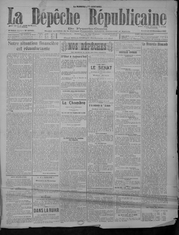 28/12/1923 - La Dépêche républicaine de Franche-Comté [Texte imprimé]