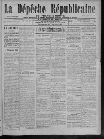 31/12/1906 - La Dépêche républicaine de Franche-Comté [Texte imprimé]